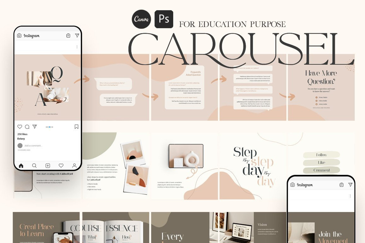 Instagram For eCourse Coach CANVA PS, a Social Media Template by Eviory (Photo 53 of 56)