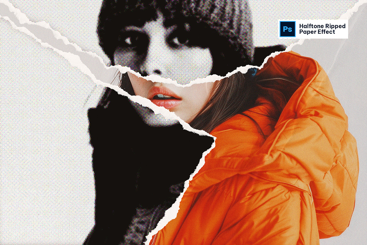 Halftone Ripped Paper Effect, a Layer Style Add-On by iDoodle Studio (Photo 1 of 4)