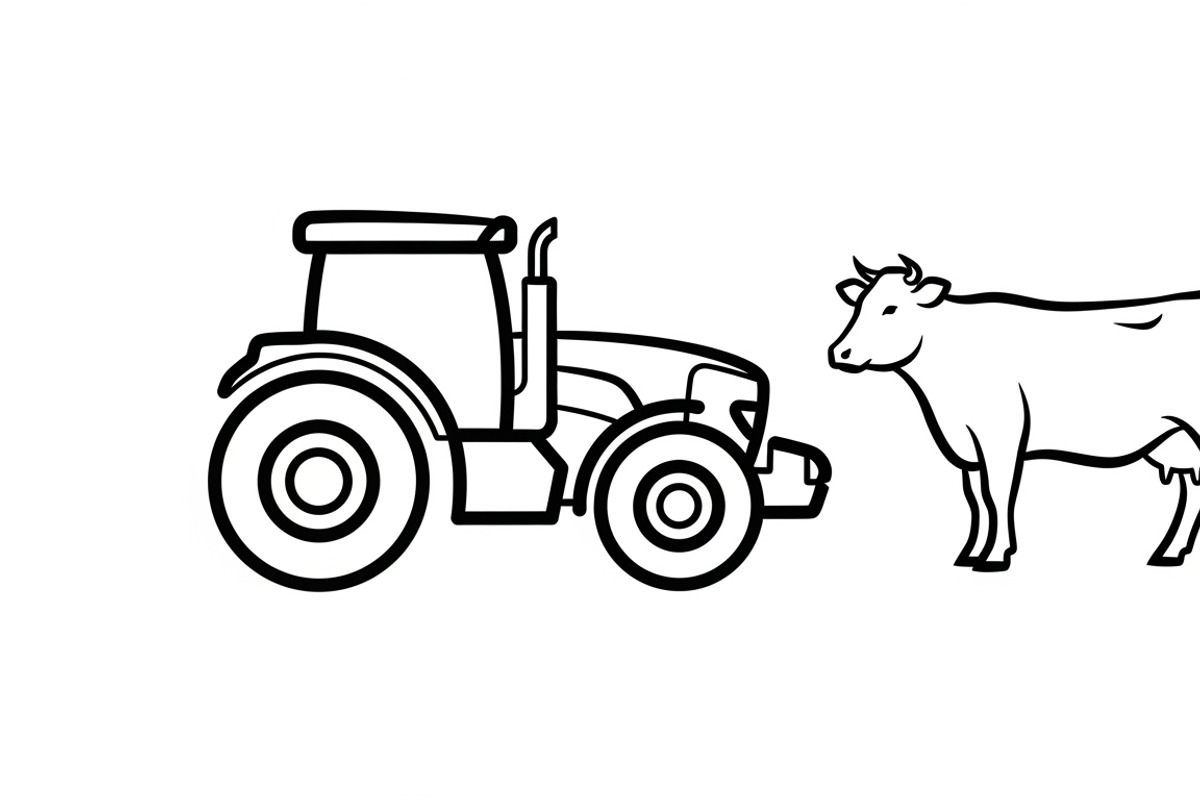 Rustic farm tractor and cow design, an Illustration by Amazin_art (Photo 12 of 30)