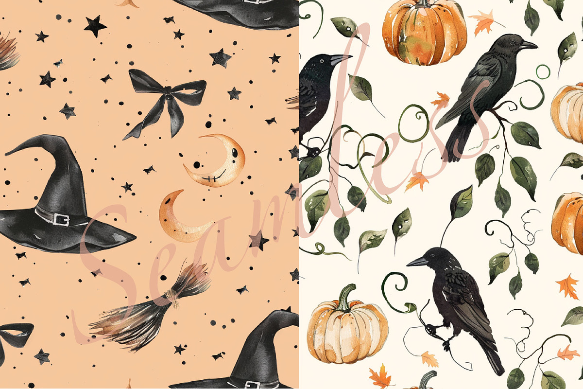 Halloween Seamless Patterns, a Pattern Graphic by DreamCafeArt (Photo 5 of 5)