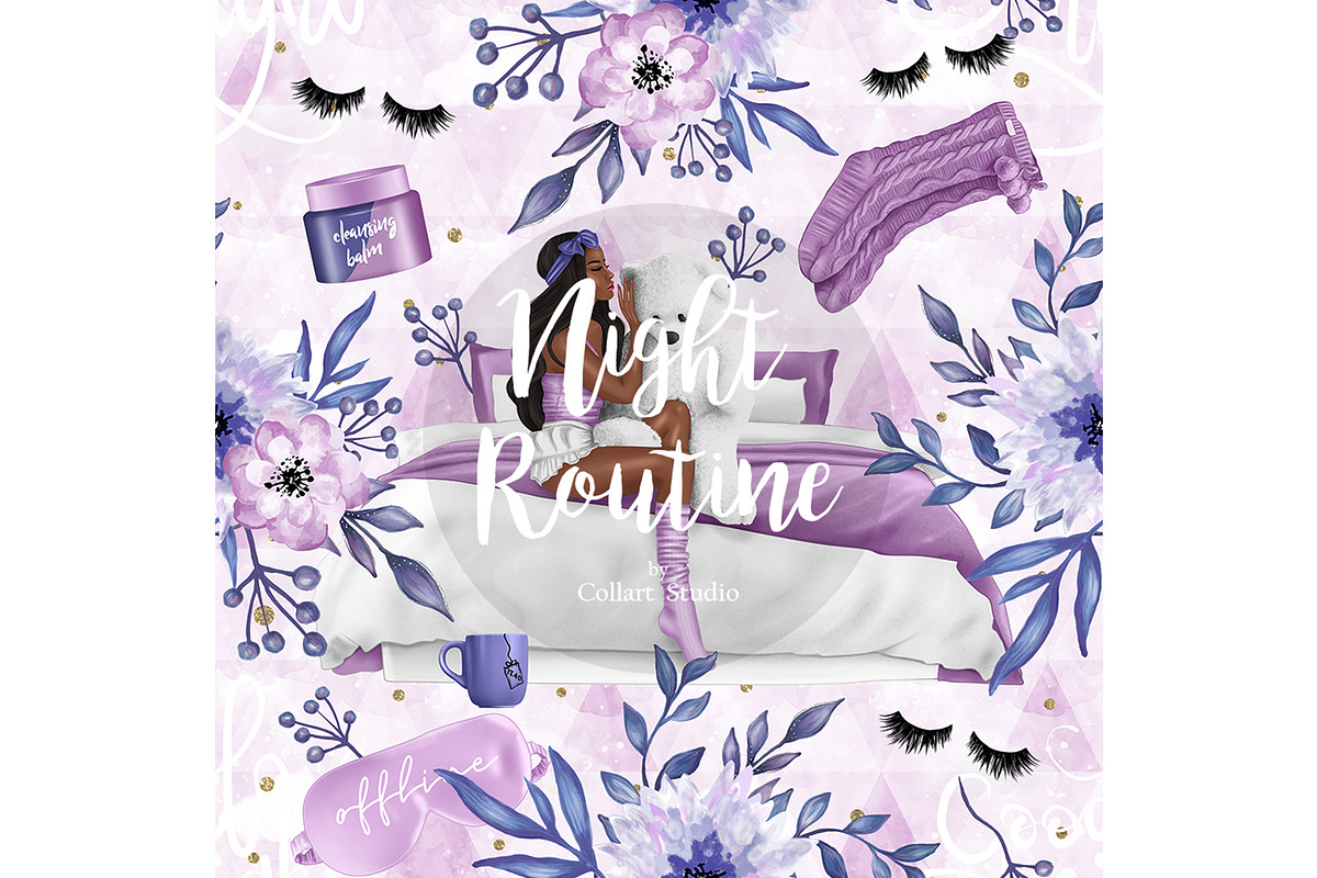 Bedtime digital paper, nightime, a Pattern Graphic by Collart Studio (Photo 6 of 7)