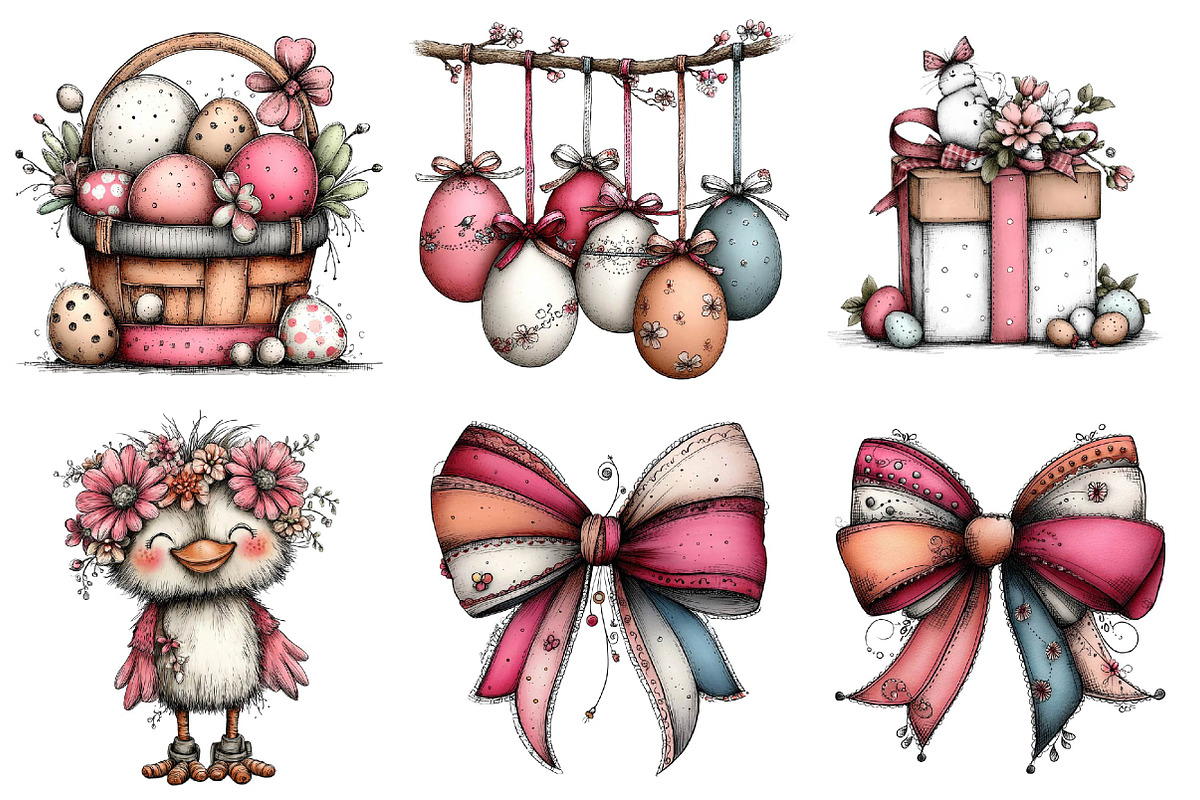 Whimsical Spring Easter Clipart, an Illustration by DreamPrint404 (Photo 4 of 5)