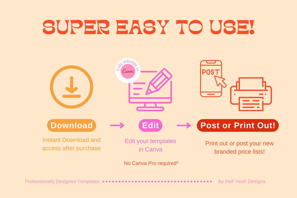 Funky Price List Templates, a Stationery Template by Hell Yeah Designs (Photo 3 of 7)
