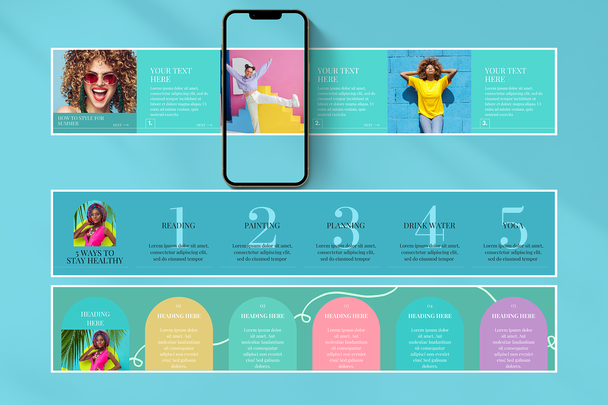 Colorful Instagram Carousel Bundle