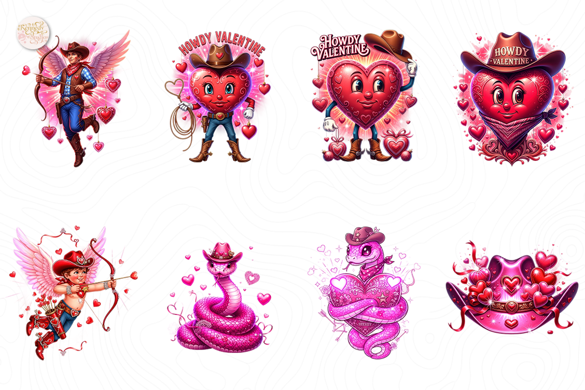 Retro Howdy Western Valentine PNG, an Object Illustration by KennedyStudio (Photo 2 of 5)