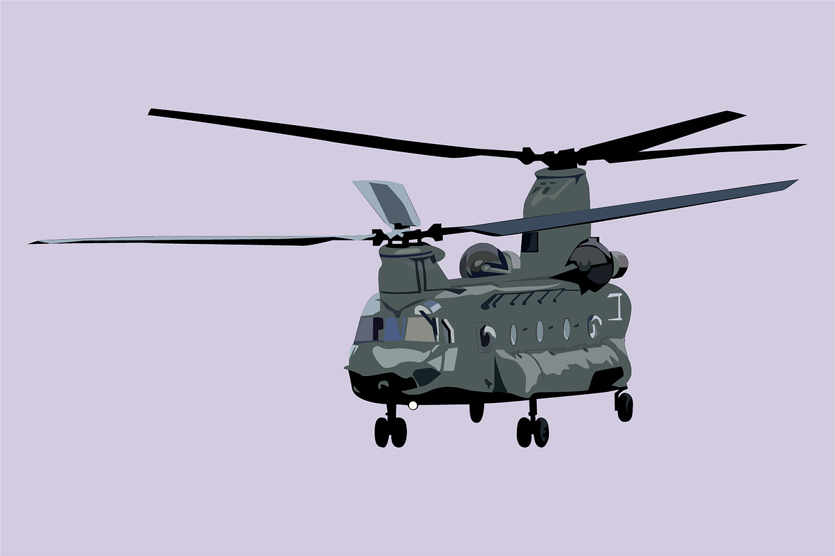 American large helicopter template, a Transportation Illustration by Sumberpangan (Photo 3 of 3)