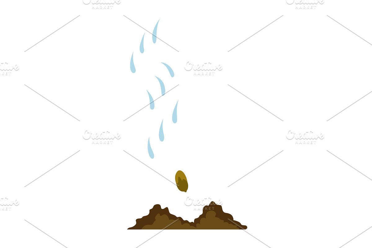 Stage of tree growth. Watering, an Object Illustration by Things for designers