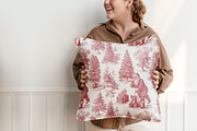 RED CHRISTMAS TOILE Seamless Pattern, a Pattern Graphic by AYAKA Studio Co. (Thumbnail 3 of 6)