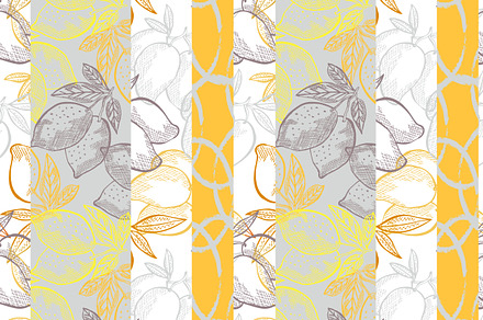 Lemon and Mango Seamless Pattern