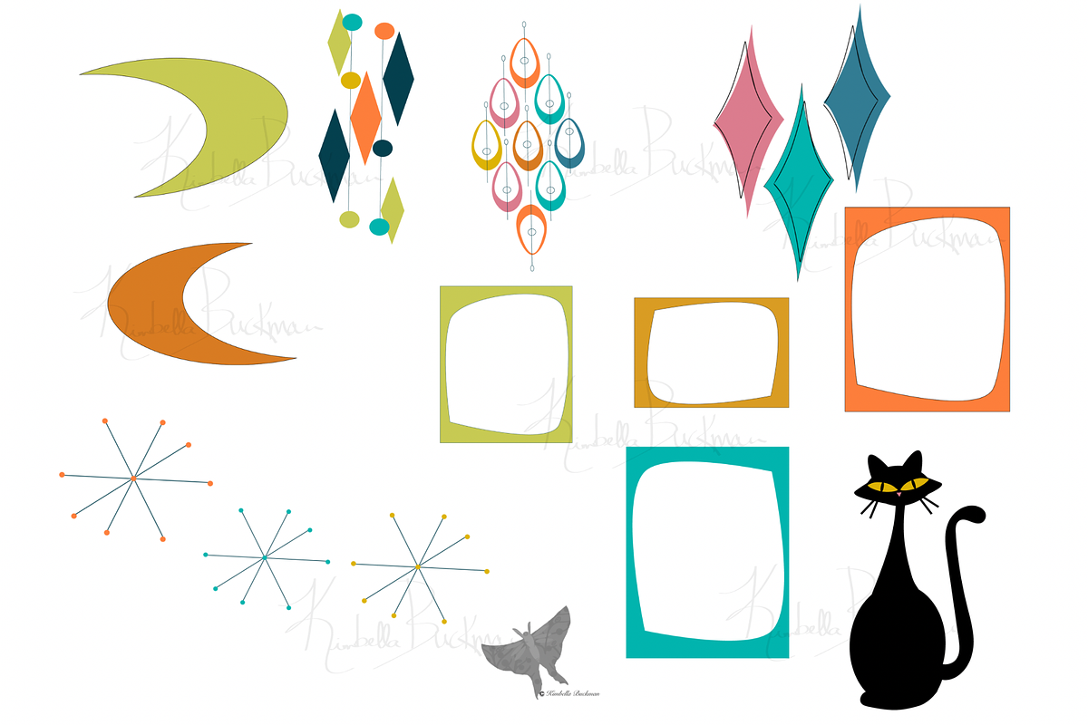 Mid Century Modern Asset Bundle, a Decorative Illustration by Kimbella Buckman Designs (Photo 5 of 6)