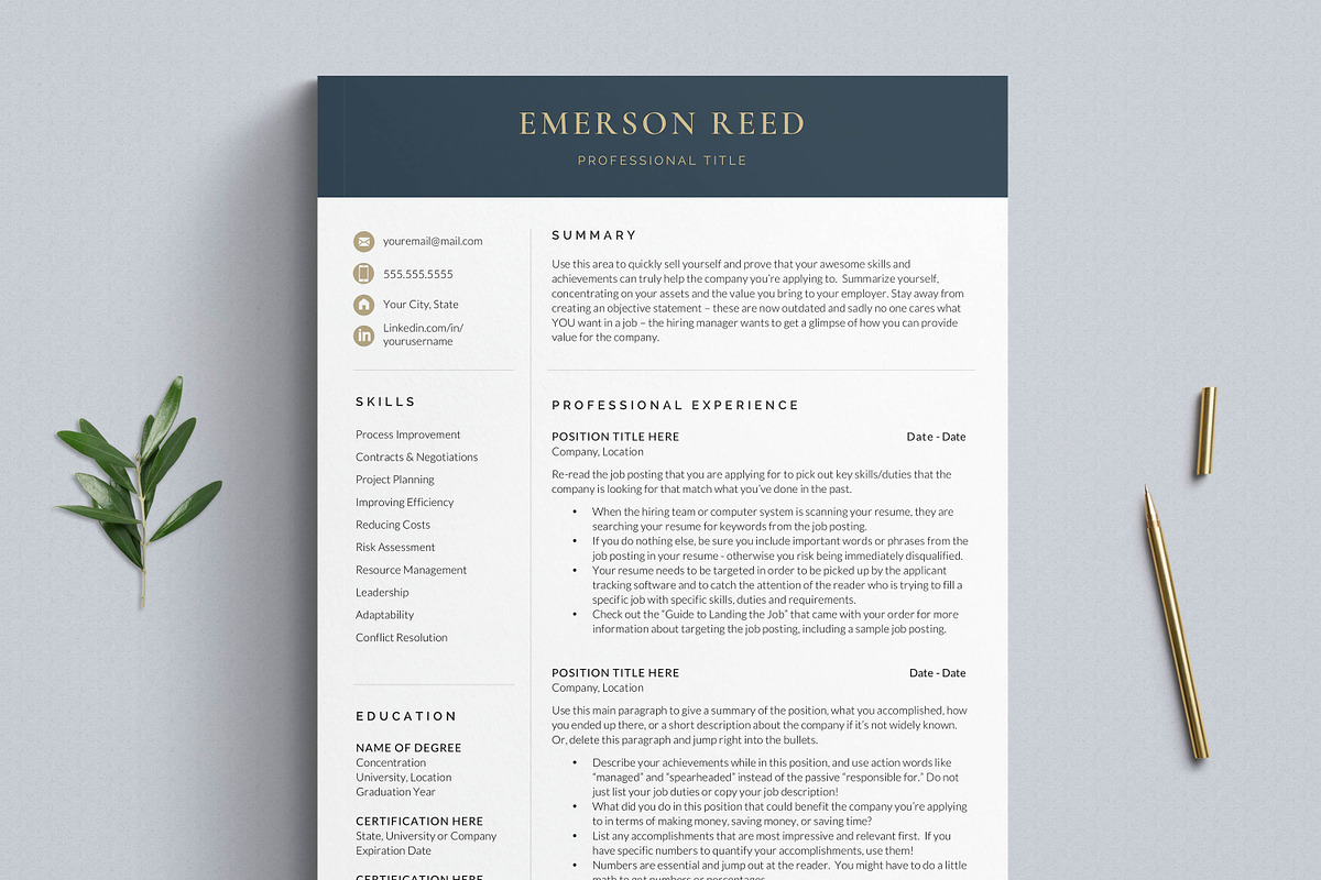 Modern Executive Resume Template, a Resume Template by Get Landed (Photo 9 of 10)