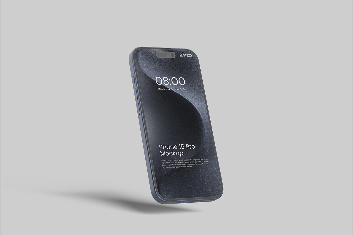 iPhone 15 Pro Mockup, an iPhone Mockup by Graphiculon (Photo 6 of 11)