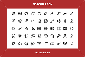 50 Microscopic life icons, an Icon by Wencory