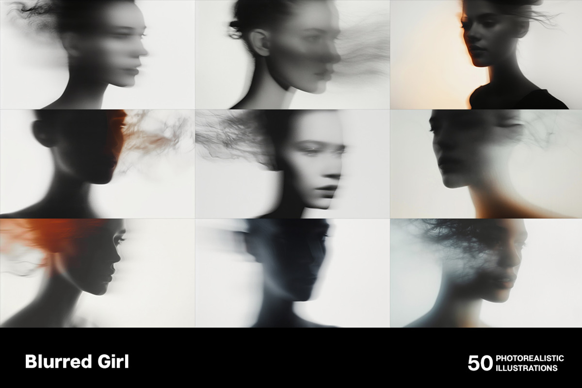 Blurred girl. 50 images, a Person Illustration by Handmadefont (Photo 4 of 12)