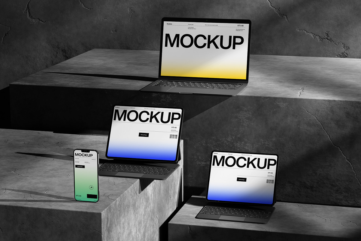 10 PSD Dark Multi Device Mockup Set, a Mac Mockup by East Gallery (Photo 2 of 10)