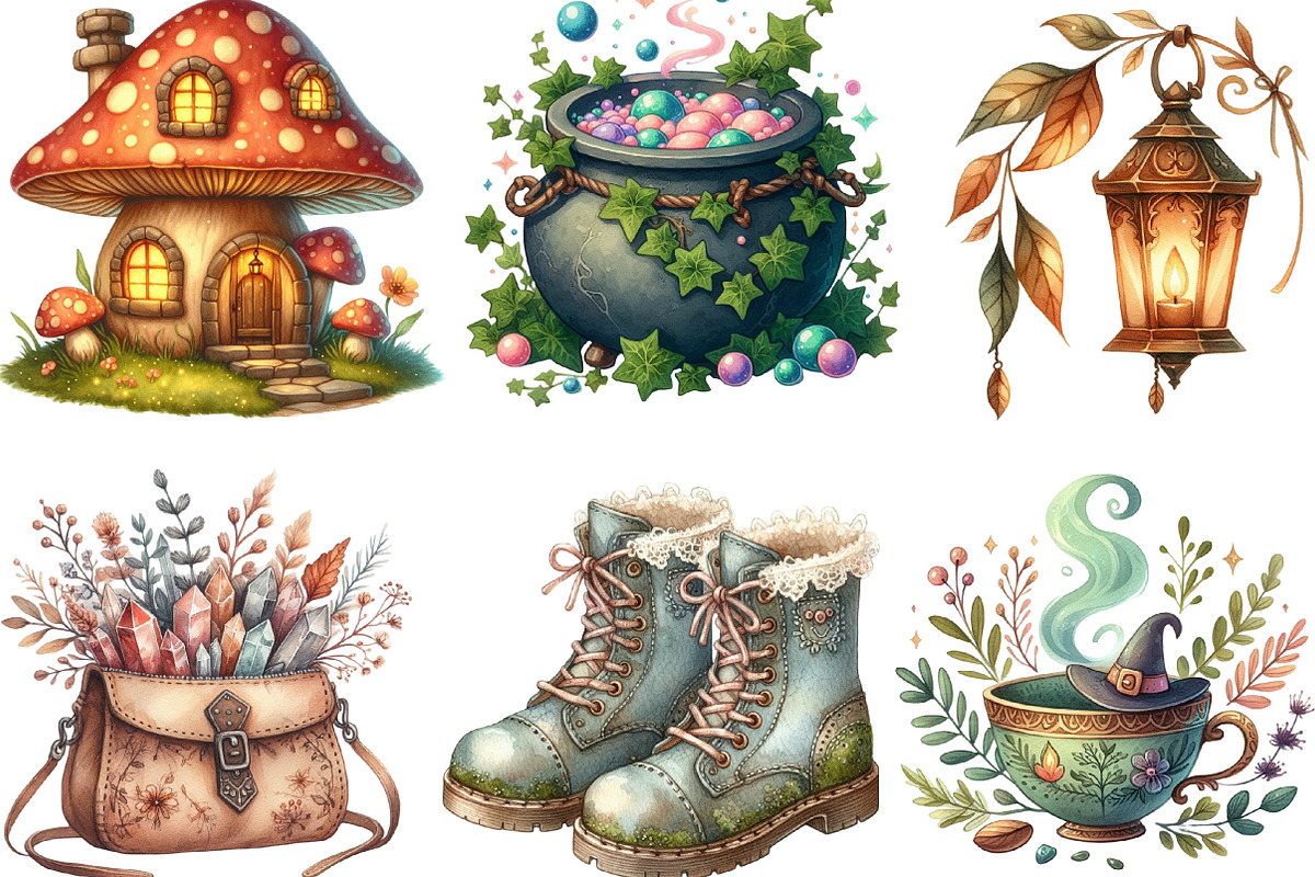 Cozy Magic Fairy Forest Witch, an Illustration by Designking (Photo 3 of 4)