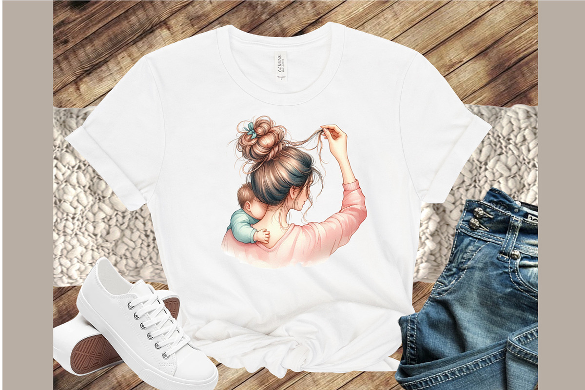 Mothers Day Messy Bun Clipart, an Illustration by Sublimation Artist (Photo 4 of 6)