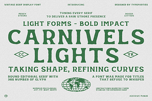 Carnivels Lights - Display Serif, a Serif Font by Typeparties