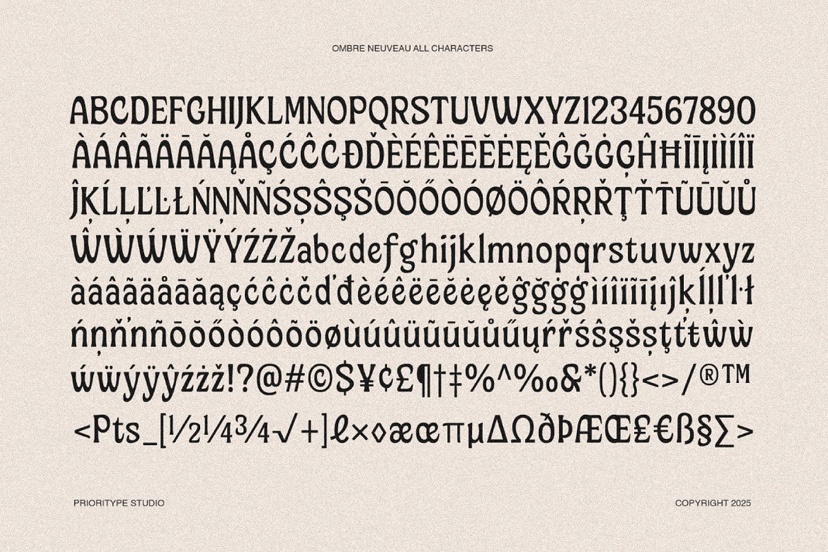 Ombre Nouveau – Retro Stylish Serif, a Font by Prioritype Co (Photo 10 of 10)