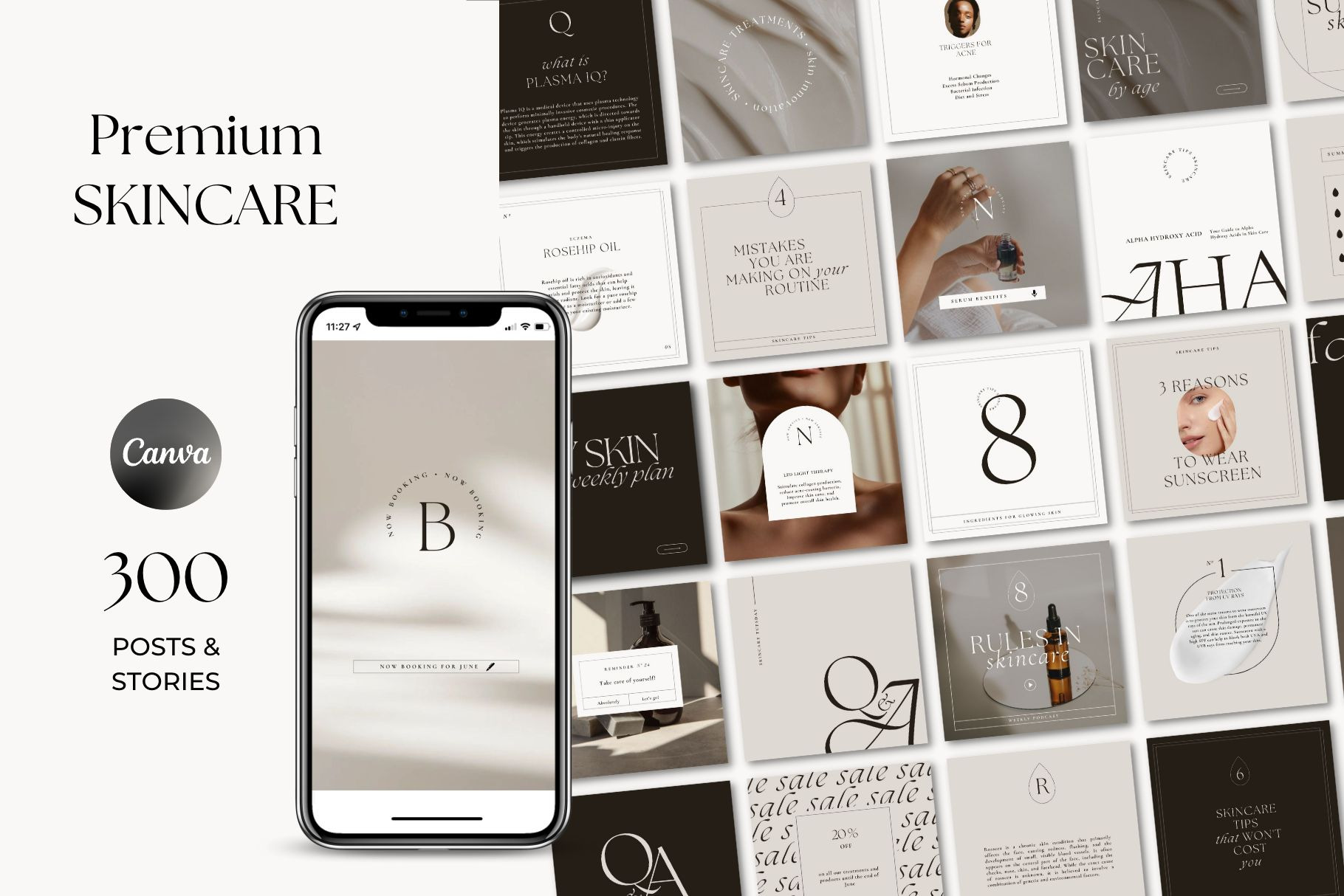 BRUNE Skincare Aesthetic templates, a Social Media Template by Studio ...