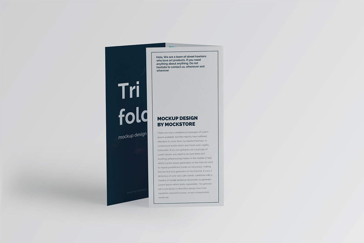 Trifold Brochure Mock-Up Set, a Print Template by Mockstore