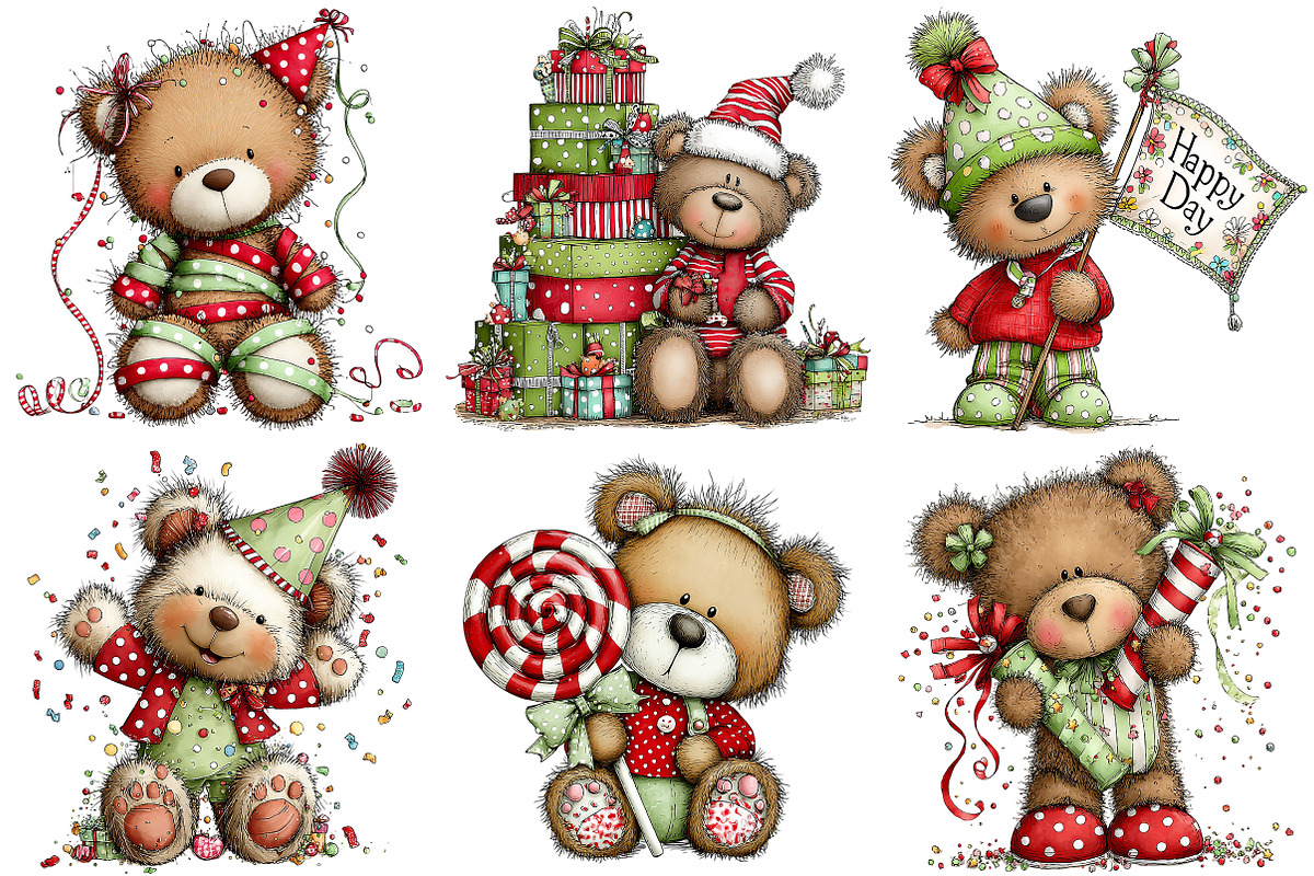 Whimsical Birthday Teddy Bear PNG, an Illustration by Craft Nest (Photo 9 of 11)