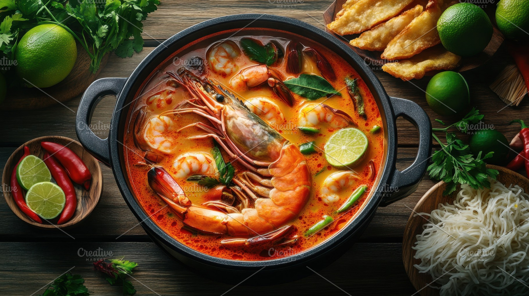 Delicious shrimp soup in a bowl, a Photo by Beautiful things