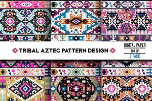 Collection Bright Aztec Patterns