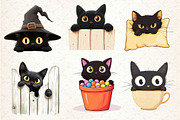 Black Cat Peeking Clipart PNG, an Illustration by Dream Creation (Thumbnail 2 of 5)