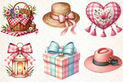 Bohemian Pink Gingham Summer Clipart, an Illustration by Libby Wishes (Thumbnail 6 of 6)