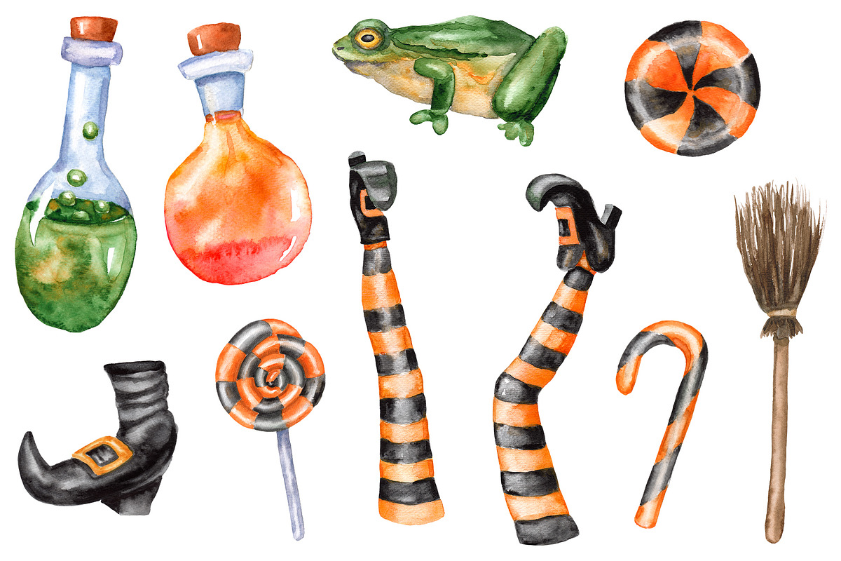 Watercolor Halloween set, an Object Illustration by Olha's watercolor (Photo 9 of 10)