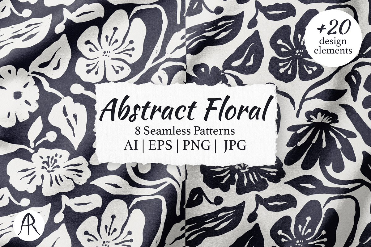 Organic Ink Abstract Floral Pattern, a Pattern Graphic by Rose Design (Photo 1 of 10)
