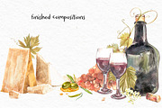 Wine and grapes set illustrations, a Food Illustration by Ann Astro (Thumbnail 3 of 9)