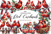 Red Cardinals Christmas Sublimation, an Illustration by CreationArt (Thumbnail 1 of 5)