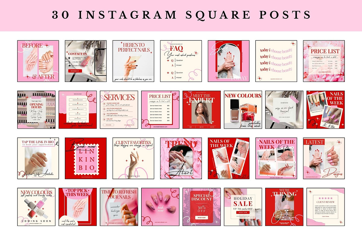 Nail Salon Social Media Templates preview 4