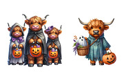 Halloween Highland Cow Ghost Clipart, an Illustration by CreationArt (Thumbnail 3 of 5)
