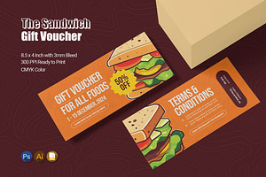 The Sandwich Gift Voucher, a Print Template by Esensifiksi.studio