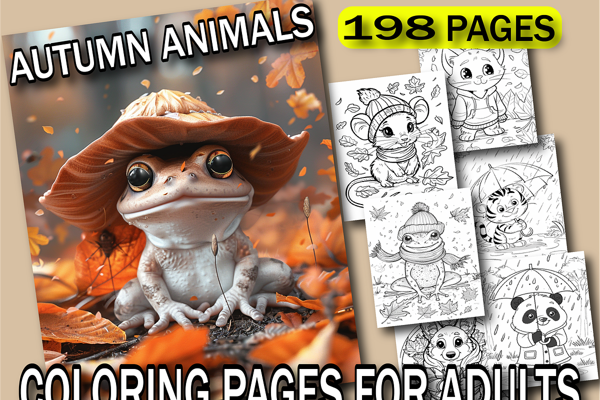 Autumn Animals Coloring Pages, an Illustration by Design Home (Photo 1 of 7)