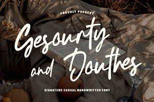 Gesourty Douthes Signature Casual, a Script Font by Maulana Creative