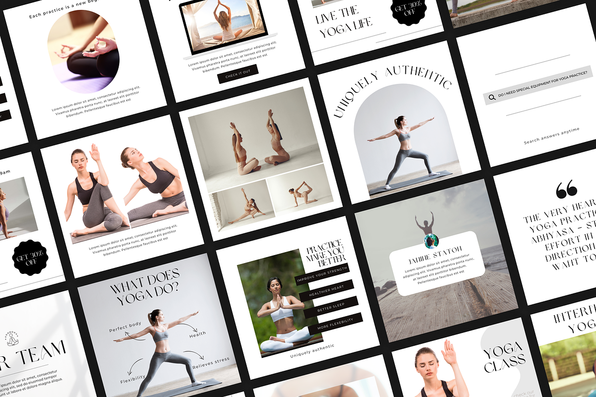 Yoga Canva InstagramTemplates, a Social Media Template by VeliusCreativeStudio (Photo 6 of 8)