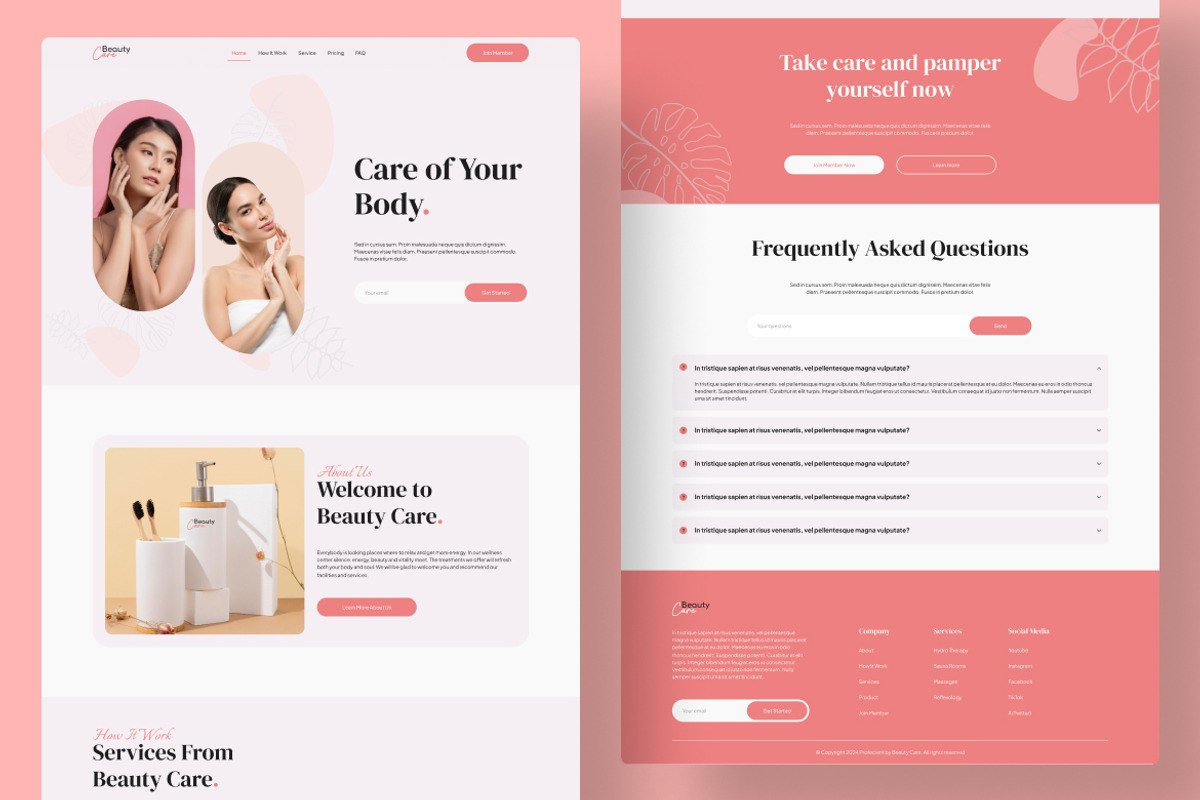 Beauty Care Web Landing Page, a Landing Page Template by UICreative (Photo 4 of 4)