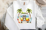 Watercolor Summer Dogs Clipart, an Illustration by DreamCafeArt (Thumbnail 6 of 9)
