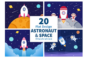 20 Cute Astronaut Space Background