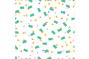 Falling money seamless pattern, a Finance Illustration by Valerie Bodnar