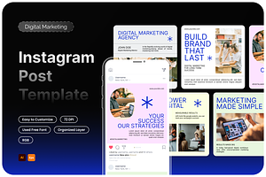 Digital Marketing Instagram Post, a Social Media Template by Annora Studio