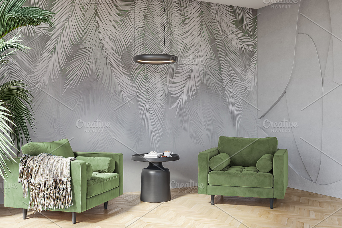 Wallpaper mockup Luxury living room, a Household Mockup by Hunny Badger (Photo 1 of 7)