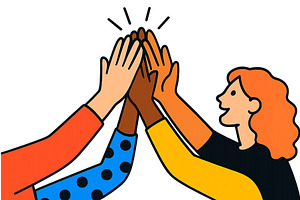 Hands coming together in celebration, a Person Illustration by ZinetroN