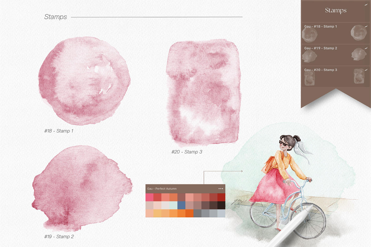 Watercolor Brushes for Procreate, a Brush Add-On by Gau Silva Studio (Photo 4 of 11)