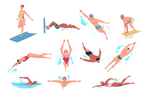 Professional swimmers. Man woman, a Sport Illustration by Stock-Smart-Start