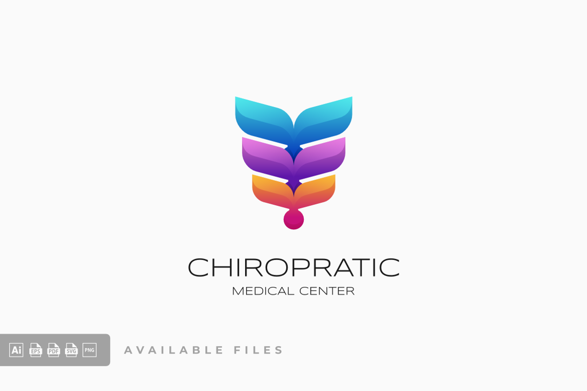 Chiropractic Gradient Colorful Logo, a Branding & Logo Template by ivan_artnivora